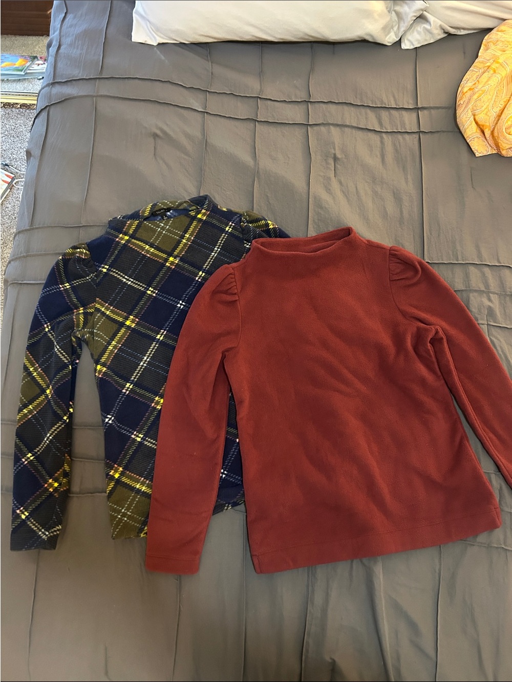 Talbots Brick Red Long-Sleeve Puff Shoulder Top